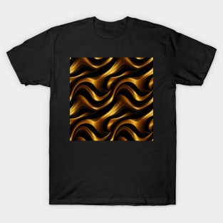 Golden Harmony: Abstract Stripes in Luxe Gold T-Shirt